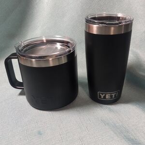 Set Of YETI Rambler Stainless Steel Insulated Mugs 10&14-fl oz  MagSlider Lid